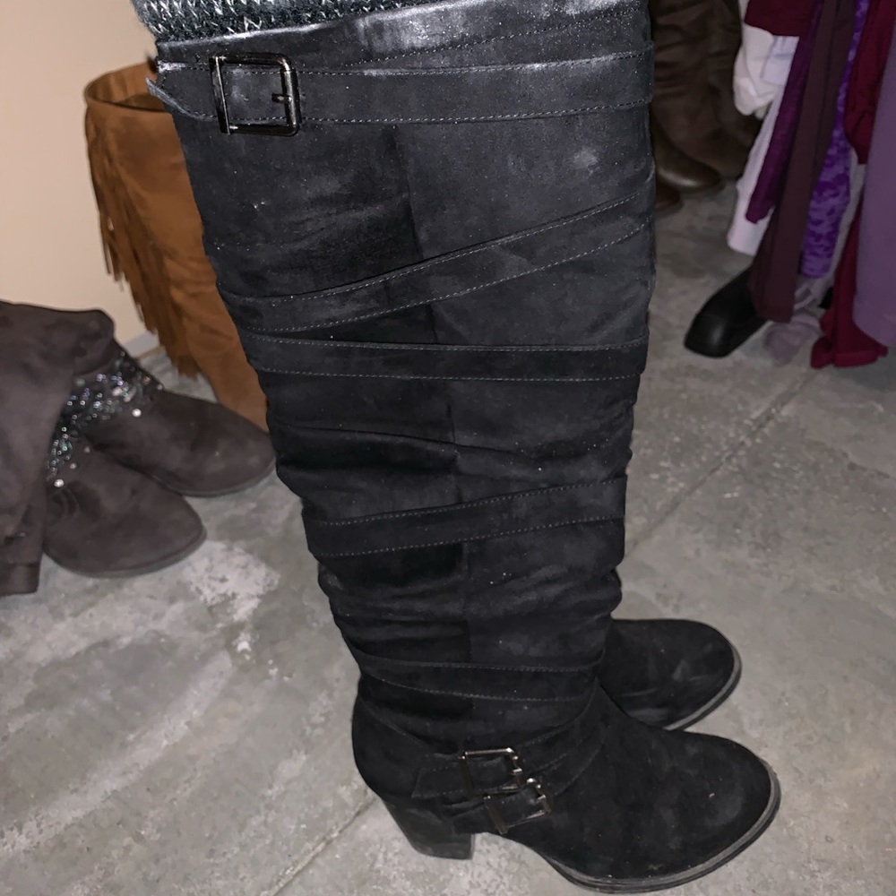 Over the knee heeled boots